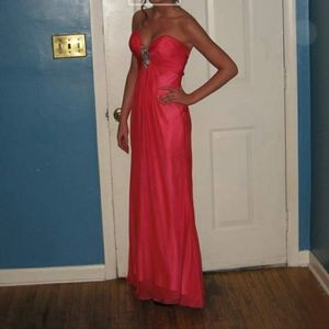Coral Strapless Prom/Formal dress